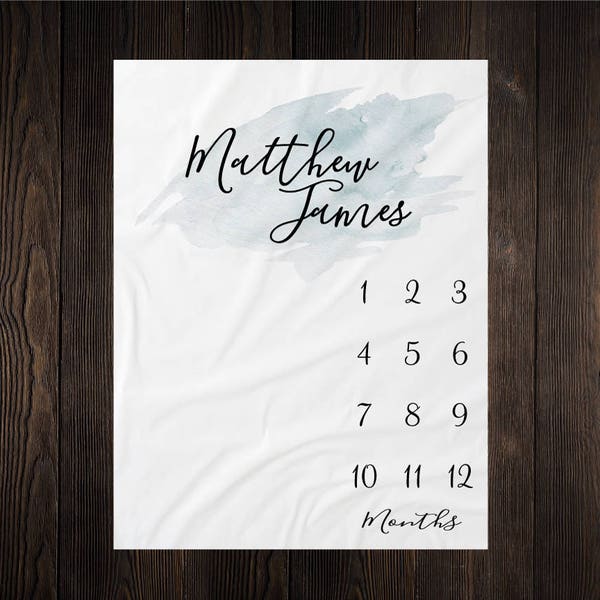 Personalized Milestone Blanket, Monthly Growth Tracker Backdrop, Keepsake Baby Shower Gift, Watch Me Grow, Baby Milestone, One Year of, BM02