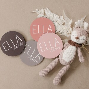 Baby Girl Round Wood Baby Name Sign Wooden Personalized Baby Name Newborn Announcement Custom Nursery Sign Decor