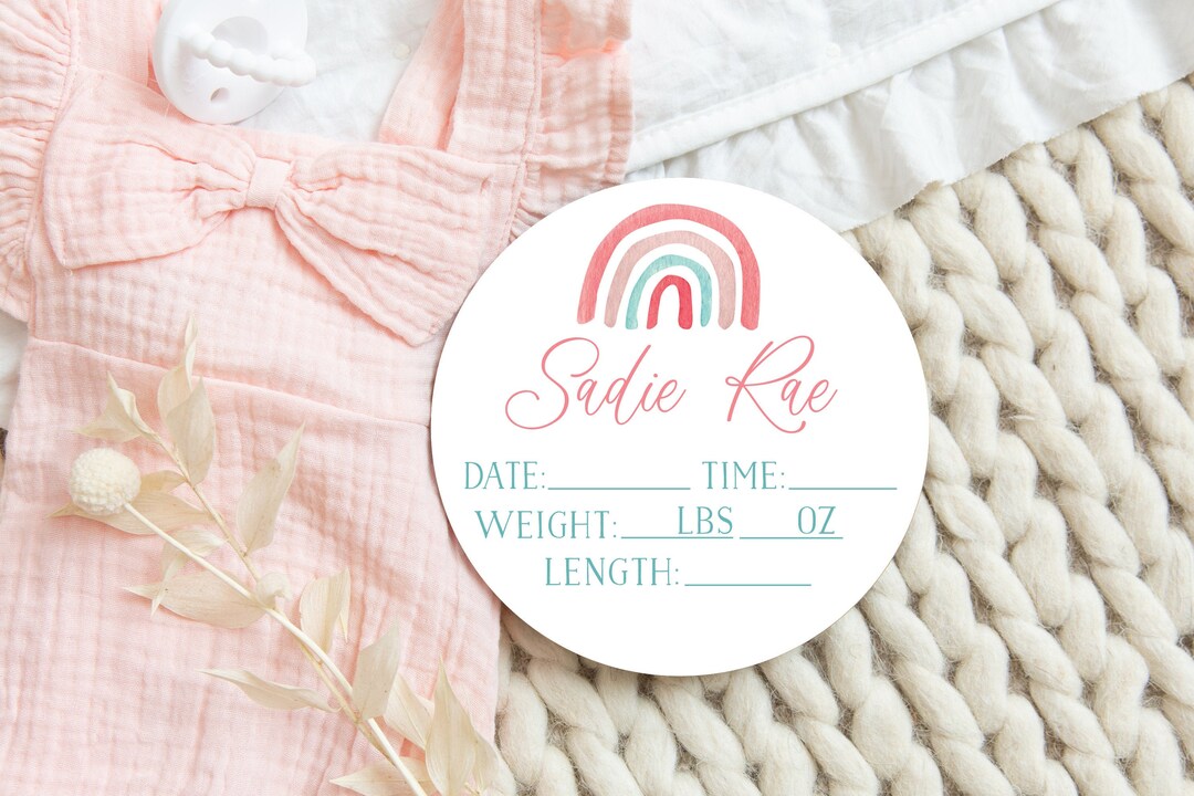 Birth Stats Round Wood Baby Name Sign Wooden Personalized Baby Name ...