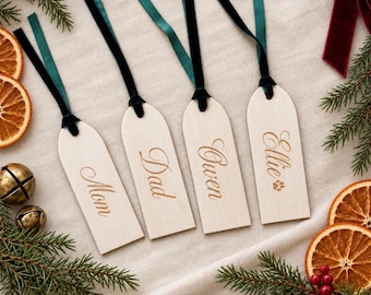 Christmas Stocking Name Tags, Personalized Stocking Tags, Personalized Gift Tags, Christmas Mantle Decor, CT17