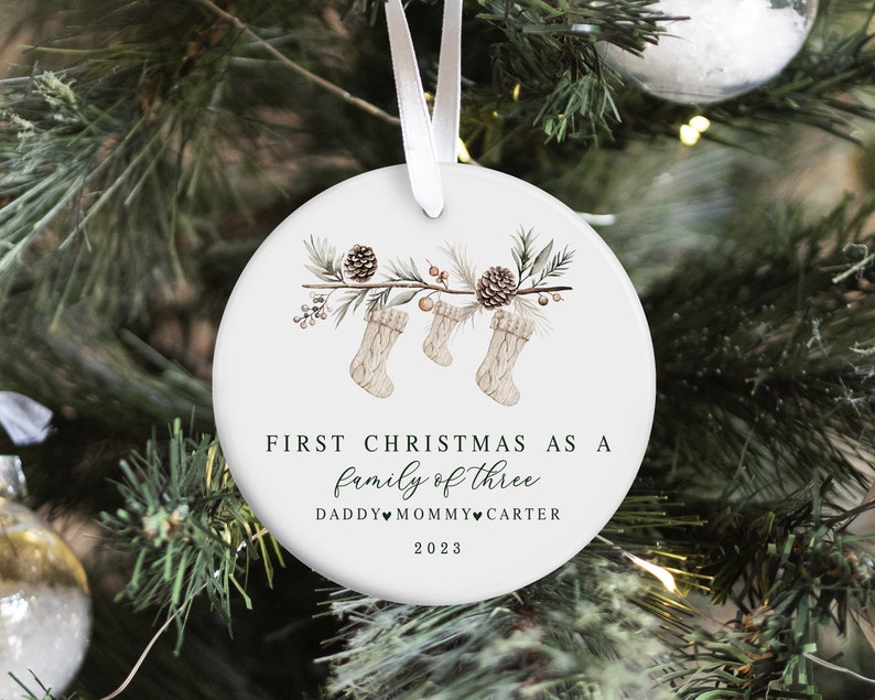 Personalized First Christmas As A Family Ornament image 1