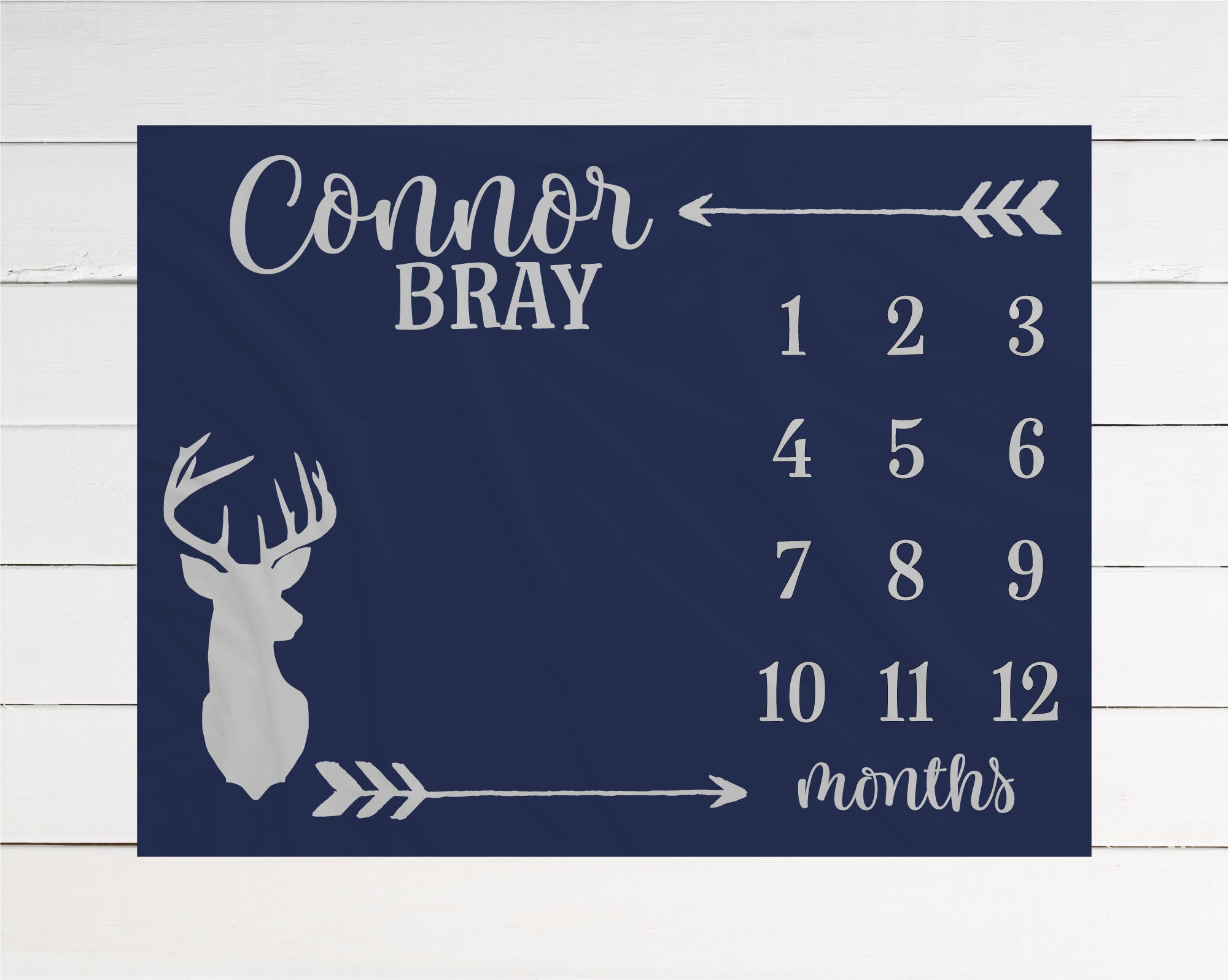 Gender Neutral Milestone Deer Blanket Month Blanket Growth Etsy