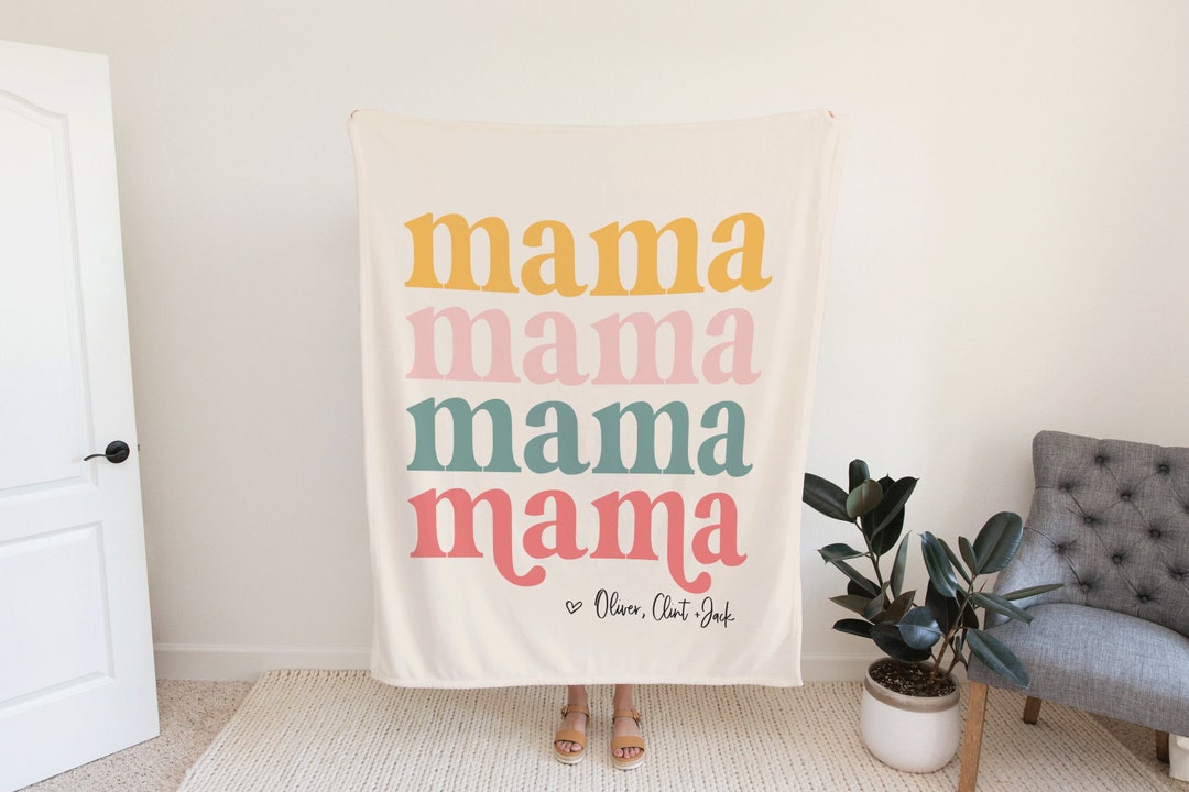 Personalized Mama Blanket, Mom Quote, Custom Quote Blanket, Christmas