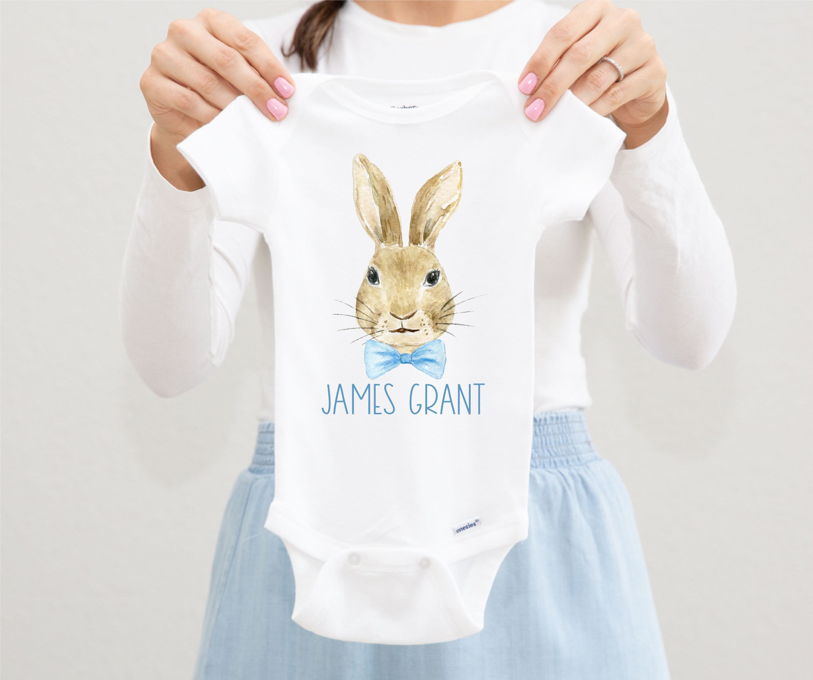 Easter Bunny Onesie® Baby Boy Bunny Onesie® Personalized Etsy UK