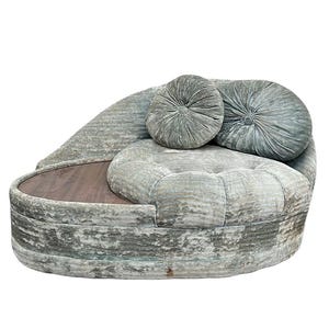 Vintage Settee, Sofa with Attached Table - Available to Customize with Reupholstery