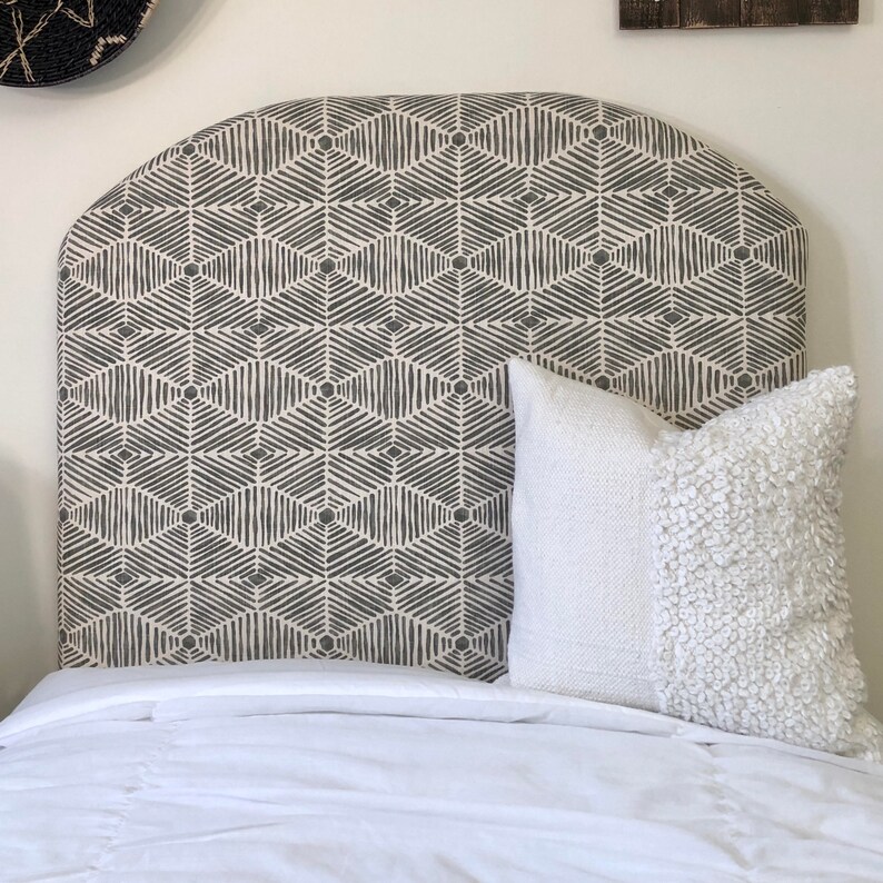 Dorm Room Twin Headboard Grey Vintage Bohemian Pattern Etsy