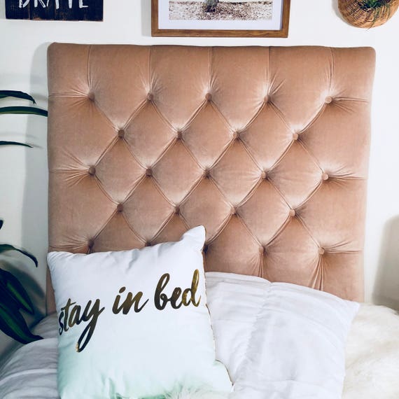 Tan velvet headboard discount
