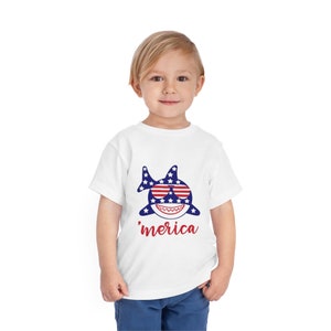 Baby Shark Amerikaanse Patriottische Peuter T-shirt met korte mouw