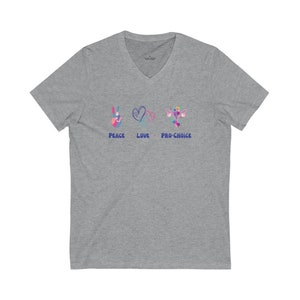 Camiseta de manga curta com decote em V Pro-Choice