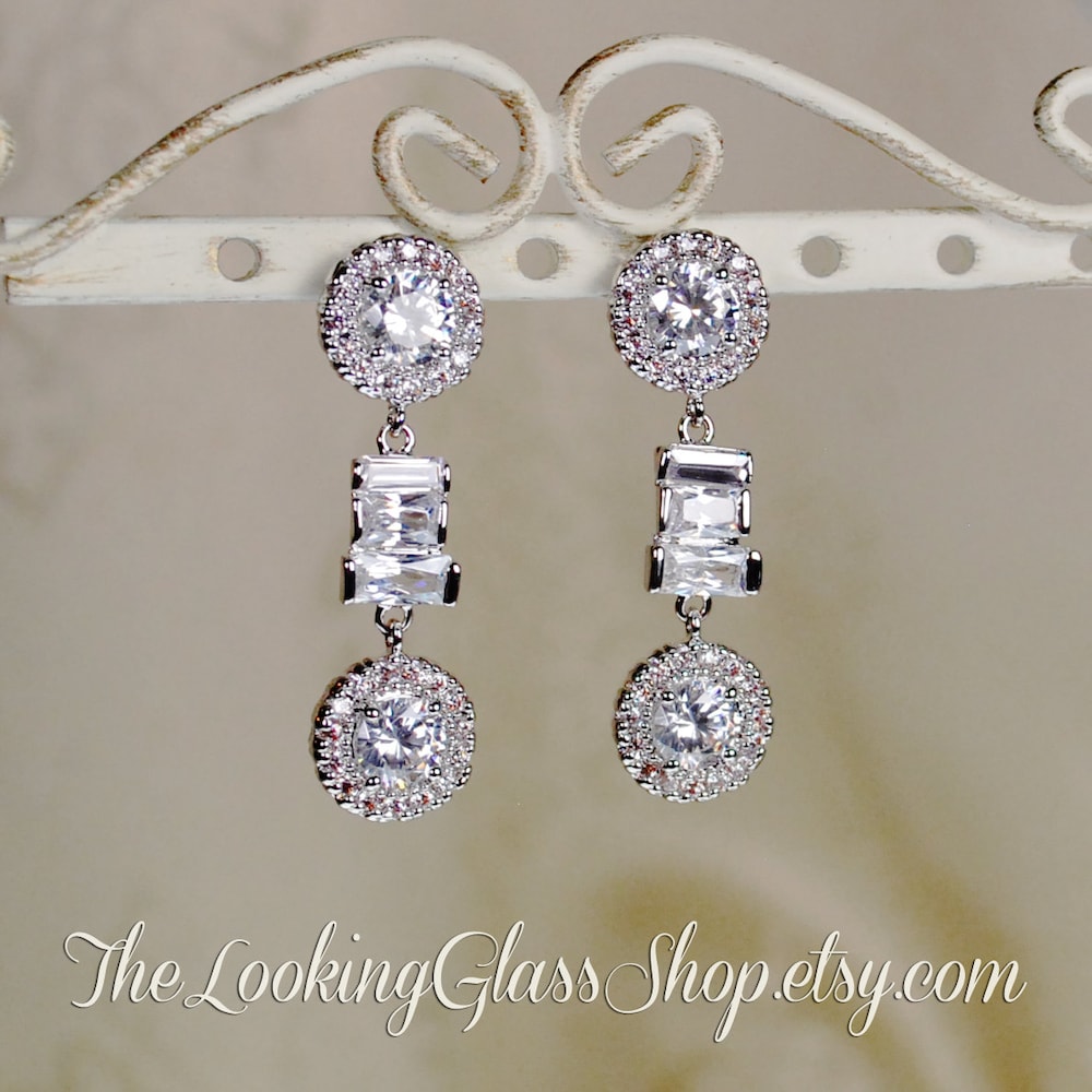 SALE Kate Middleton Inspired Halo CZ Earrings image 0