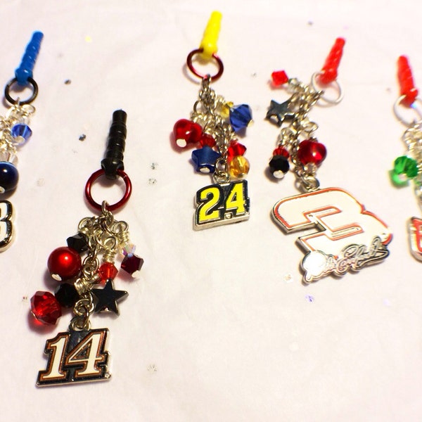 Choose your driver - NASCAR cell phone charm, dust plug charm (more coming soon!)