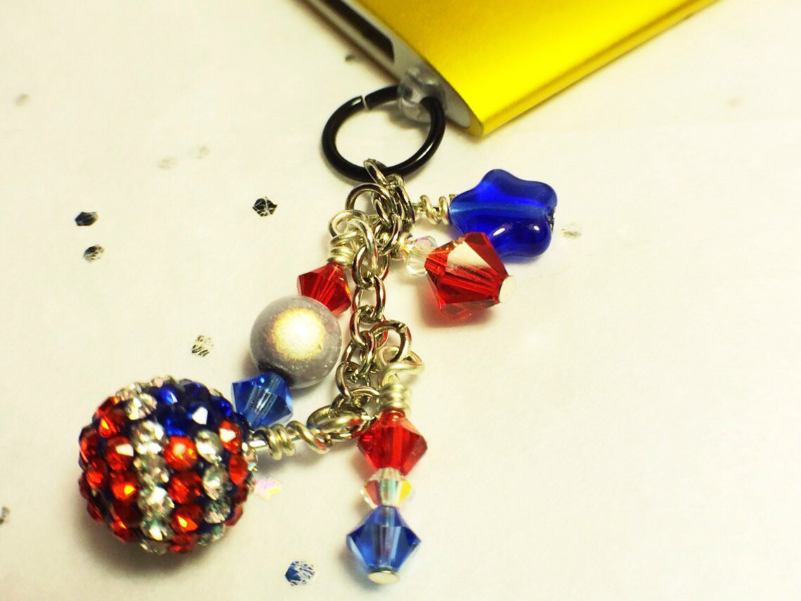 Patriotic Cell Phone Charm Dust Plug Charm Memorial Day 4th Etsy
