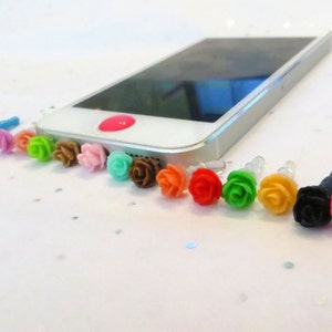 TINY Rose cell phone or Switch charm, dust plug charm, shower favor