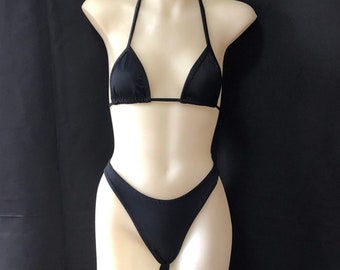Classic Black High Cut Bikini Set