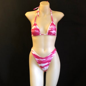 Cloudy Pink High Cut Cheeky Bikini Set