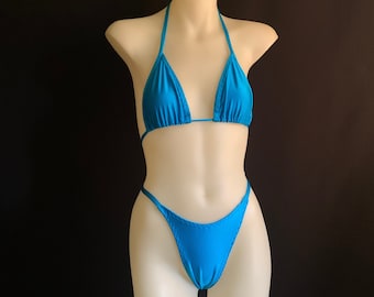 Ocean Blue High Cut Cheeky Bikini Set