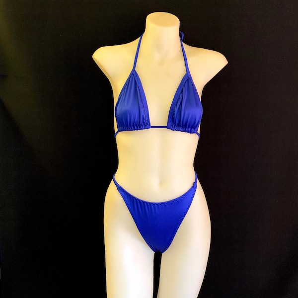 Vibrant Blue High Cut Cheeky Bikini Set