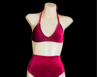 60s Pin Up Polka Dot High Waist Bikini Set