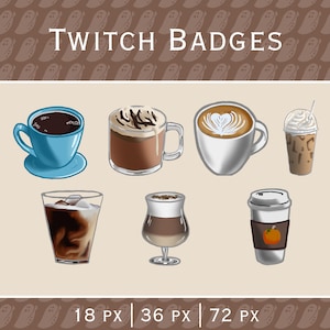 Coffee Themed Twitch Badges
