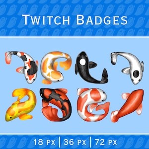 Twitch Watercolour Koi Badges