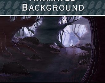 Animated Spooky Night Forest Scene for Streaming