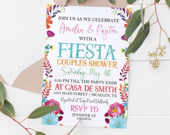 Printable Fiesta Couples Shower Invitation | Adult Fiesta | Adult Party Invitations | Birthday Invitations | Wedding Showers | Fiesta
