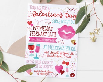 Printable Galentine's Day Invitation | Girls Night Out | Adult Party | Girls Night Out Party | Invitation | Girls Night Invitation