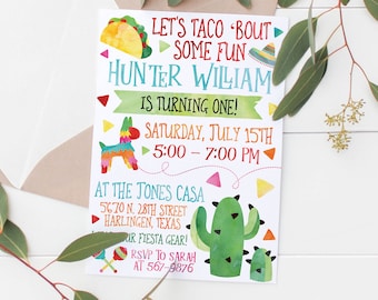 Taco 'bout some fun invitation | Fiesta | Fiesta Invitation | Fiesta Birthday | Fiesta Birthday Invitation | Fiesta Party