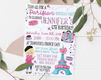 Printable Paris Kids Birthday Party | Parisian Party | Kids Parisian Party | Paris theme | Paris Invitation | Kids Invitation | Birthday