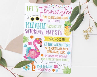 Printable Flamingo Flamingle Party | Summer Birthday Party | Kids Birthday Party | Adult Birthday Party | Flamingo Party | Invitation