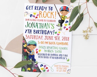 Printable Rock Climbing Party Invitation | Rock Climbing Party | Rock Climbing Birthday Invite | Kids Birthday Invite | Sports theme