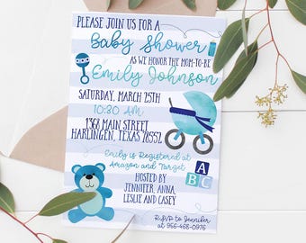 Printable Boy Baby Shower Invitation