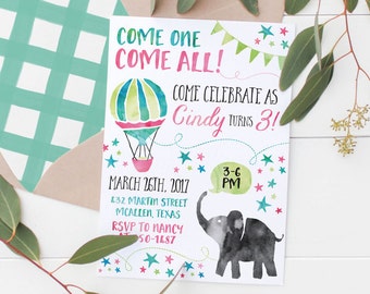 Printable Circus Kids Birthday Invitation | Circus Party Invitation | Circus Circus