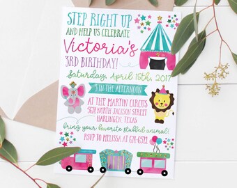 Printable Circus Kids Birthday Invitation | Party Invitation | Circus Party | Kids Party Invitations | Circus Circus