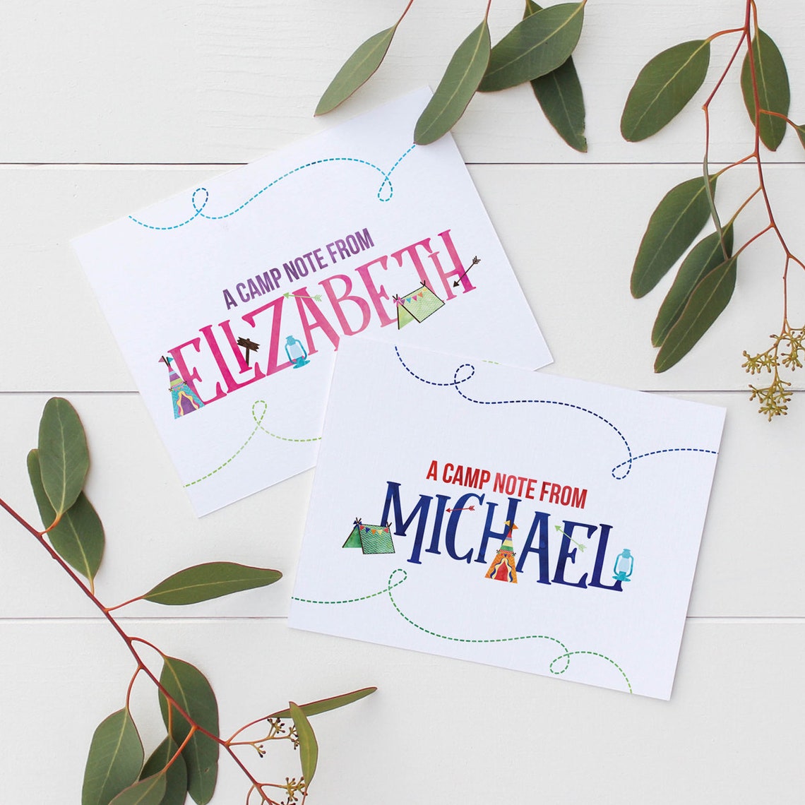 Printable Kids Girls Stationery Kids Camp Cards Kids Camp Stationery ...