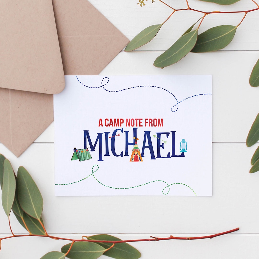 Printable Kids Boys Stationery | Kids Camp Cards | Kids Camp Stationery ...