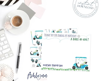 Edit yourself: Golf Market Thank You Cards | Instant Download | Stationery | Golf Party Thank you card | Golf Stationery