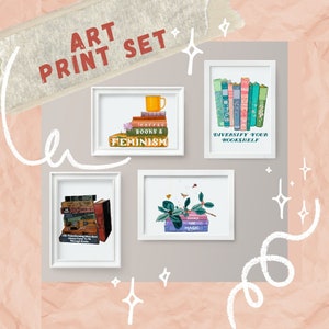 Bookish-printset: koffieboeken en feminisme