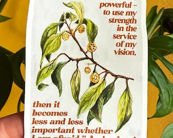 Feminist Magnet: When I Dare To Be Powerful, Audre Lorde, Self Care Magnet, feminist quote