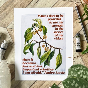 オードリー・ロード・プリント：私が力強くなろうとするとき、フェミニズムのポスター