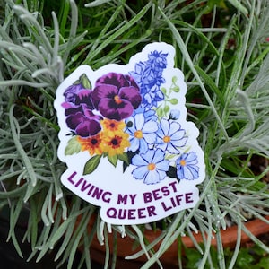 Queer Sticker: Living My Best Queer Life, queer pride, queer, feminist sticker
