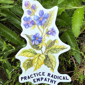 Feministischer Sticker: Übe Radikale Empathie, großer Laptop Sticker, Selbstfürsorge, Selbstliebe