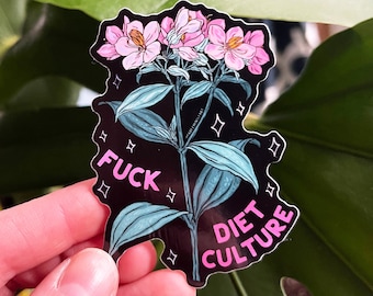 Feminist sticker: F*ck Diet Culture, Laptop Sticker, body positive