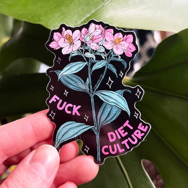 Feminist sticker: F*ck Diet Culture, Laptop Sticker, body positive