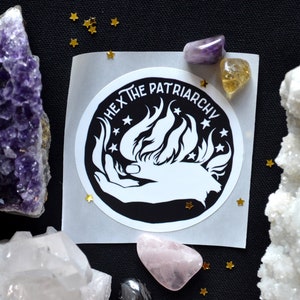 Hex The Patriarchy: feminist witch, witch sticker, feminist sticker