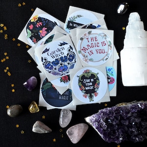 Feminist Sticker Set: Own Your Magic, feminist witch, witch stickers
