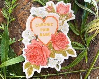 Chronic Pain: Chronic Pain Babe, feminist stickers