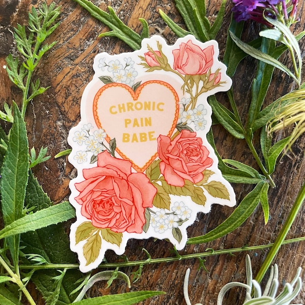 Chronic Pain: Chronic Pain Babe, feminist stickers