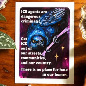 Political Art Poster: ICE agents are dangerous criminals, activism wall art, social justice decor, empowerment gift, home office inspiration