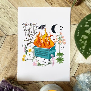 Feminist Print: Just Trying To Make A Little Magic In This Dumpster Fire World, dumpster fire 2020